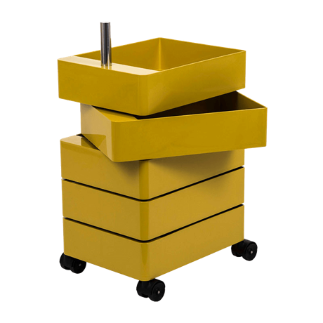 収納コンテナ 360°CONTAINER イエロー おしゃれ ワゴン キャスター付き 黄色