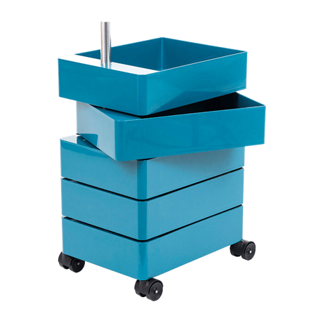 収納コンテナ 360°CONTAINER ブルー おしゃれ ワゴン キャスター付き 青