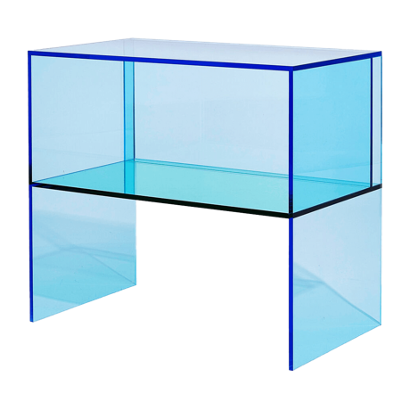 サイドテーブル TWO-WAY ブルー/グリーン クリア 透明