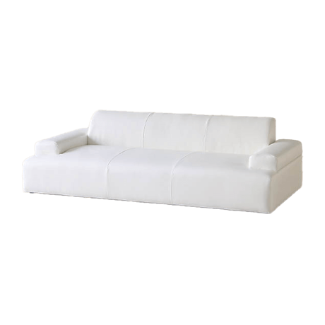 三人掛けソファ 革製 ホワイト ローソファ 合成皮革 白