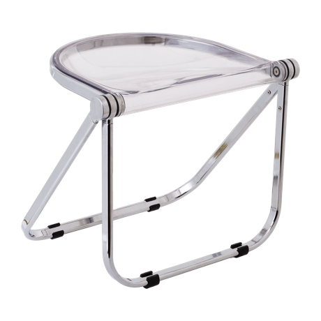 スツール チェア 椅子 折りたたみ クリア シルバー 透明 シンプル おしゃれ