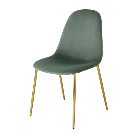 ベルベット調 ダイニングチェア グリーン