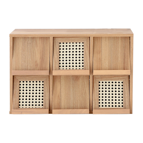 コンパクトラタンシェルフ 6扉