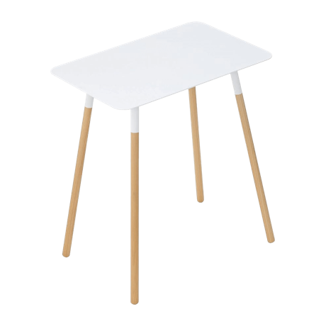 プレーンな角型サイドテーブル ホワイト