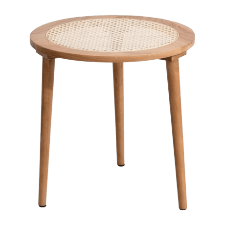 ラタンが編まれたサイドテーブル