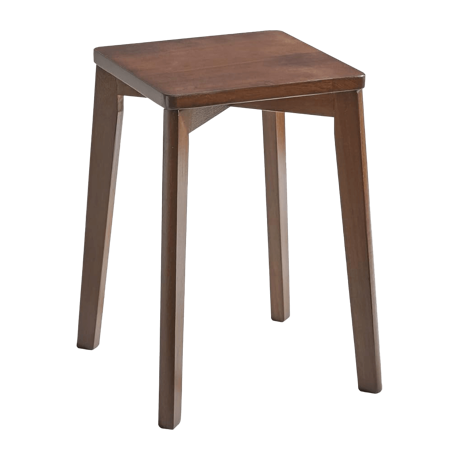 木製の四角いスタッキングスツール ダークブラウン