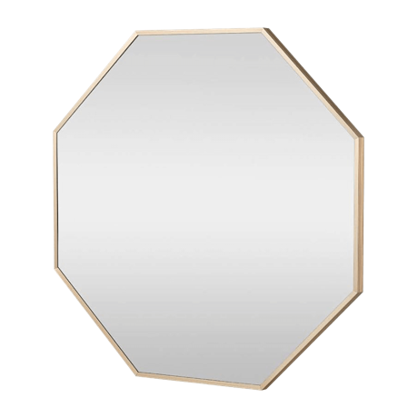 八角形のウォールミラー ゴールド