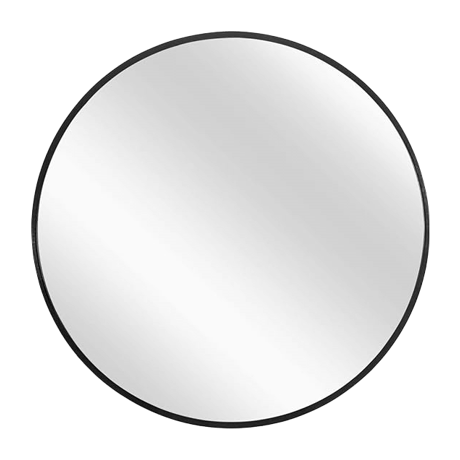 丸型のウォールミラー ブラック