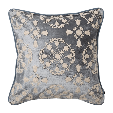 クッションカバー EMBオーナメント ブルー かわいい おしゃれ