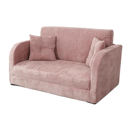 折りたたみソファベッド 2人掛け コーデュロイピンク