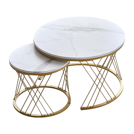 大理石調のネストテーブル