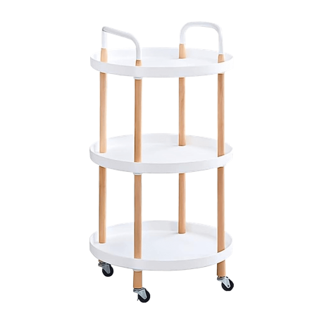 トローリーカートラウンド3段収納棚