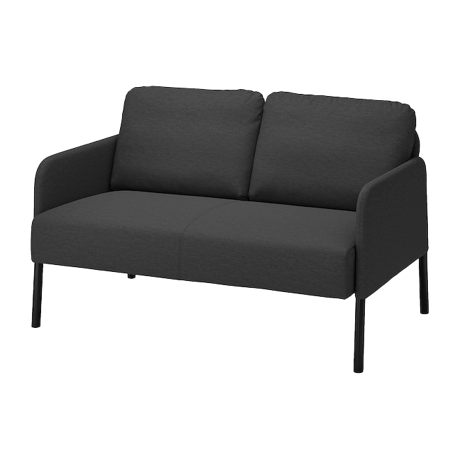 二人掛けソファ グロスタード クニーサ ダークグレー 黒 シンプル おしゃれ