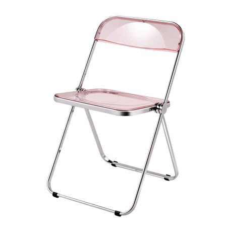 折りたたみ クリアチェア ピンク