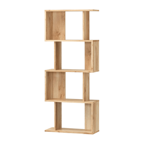 おしゃれなジグザグラック 本棚 ナチュラルブラウン