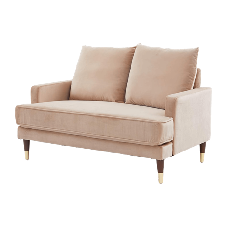 二人掛けソファ ベルベット調 ピンク かわいい くすみカラー おしゃれ