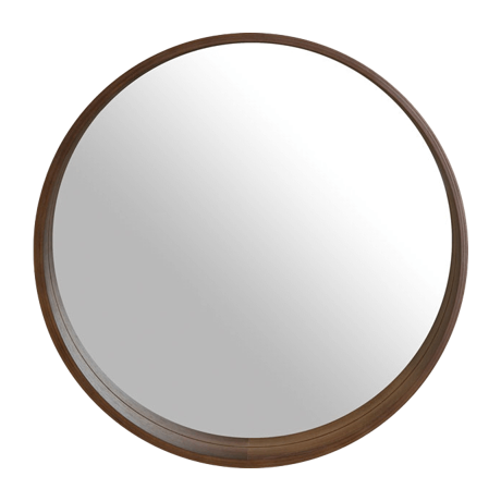 ウォールミラー アルブル 木製 ナチュラル 丸型 鏡 ブラウン